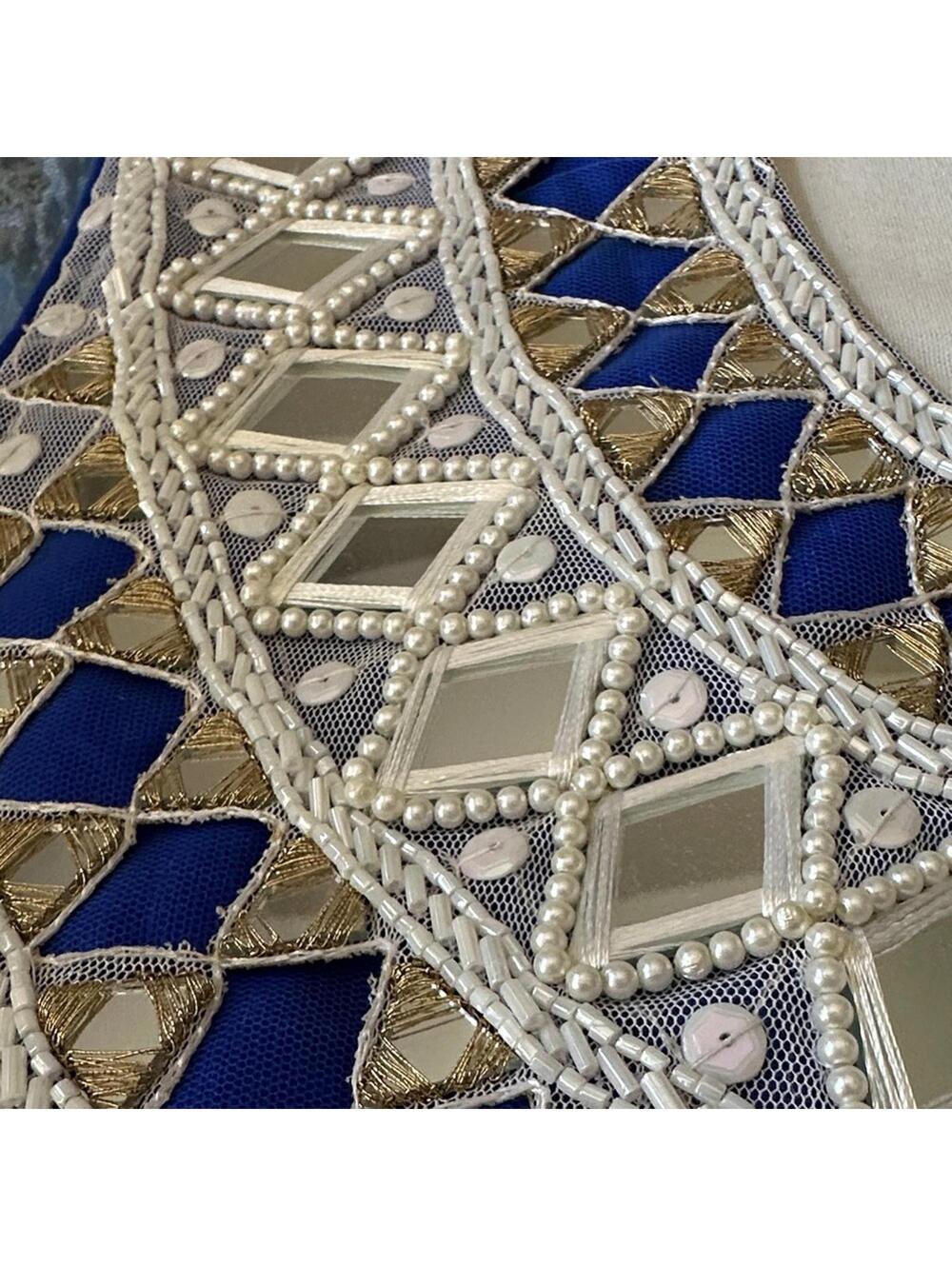 Girls Blue Silver Embroidered Indian Dress BNWT Size 8 10 - Picture 6 of 8